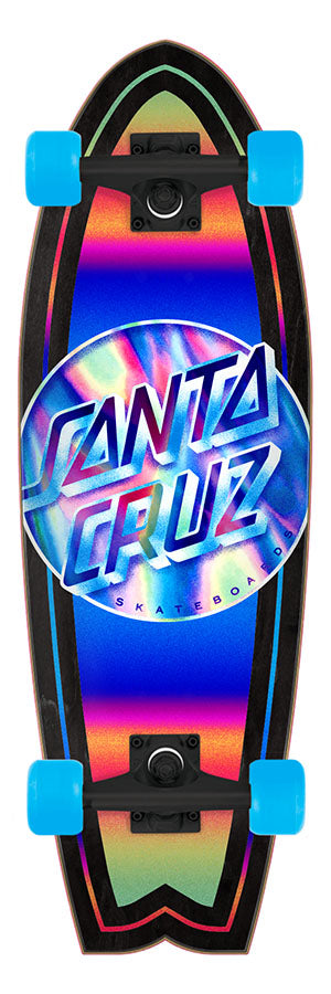 Iridescent Dot 8.8in x 27.7in Shark Cruiser Skateboard Santa Cruz