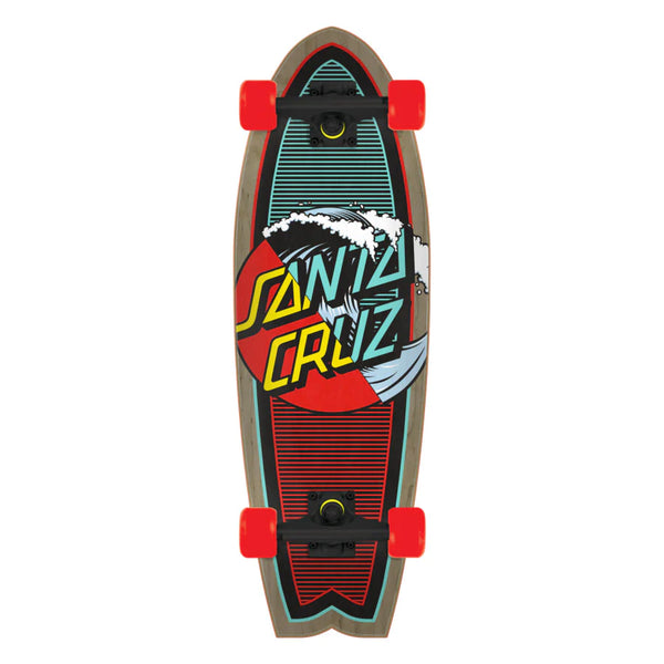 Classic Wave Splice 8.8in x 27.7in Shark Cruiser Skateboard Santa Cruz