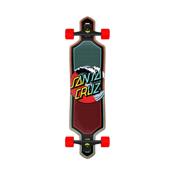 Wave Dot Splice 9.0in x 36in Drop Thru Cruiser Skateboard Santa Cruz