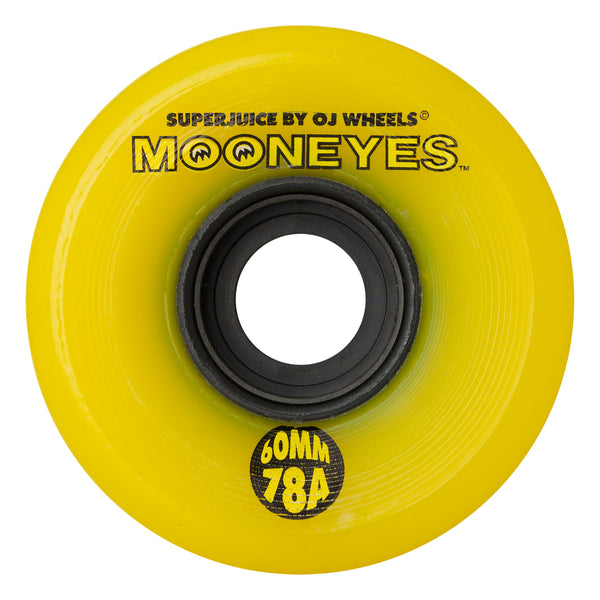 60mm MOONEYES Super Juice Yellow 78a OJ Skateboard Wheels
