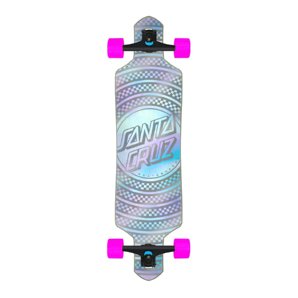 Prismatic Dot 9.0in x 36in Drop Thru Cruiser Skateboard Santa Cruz