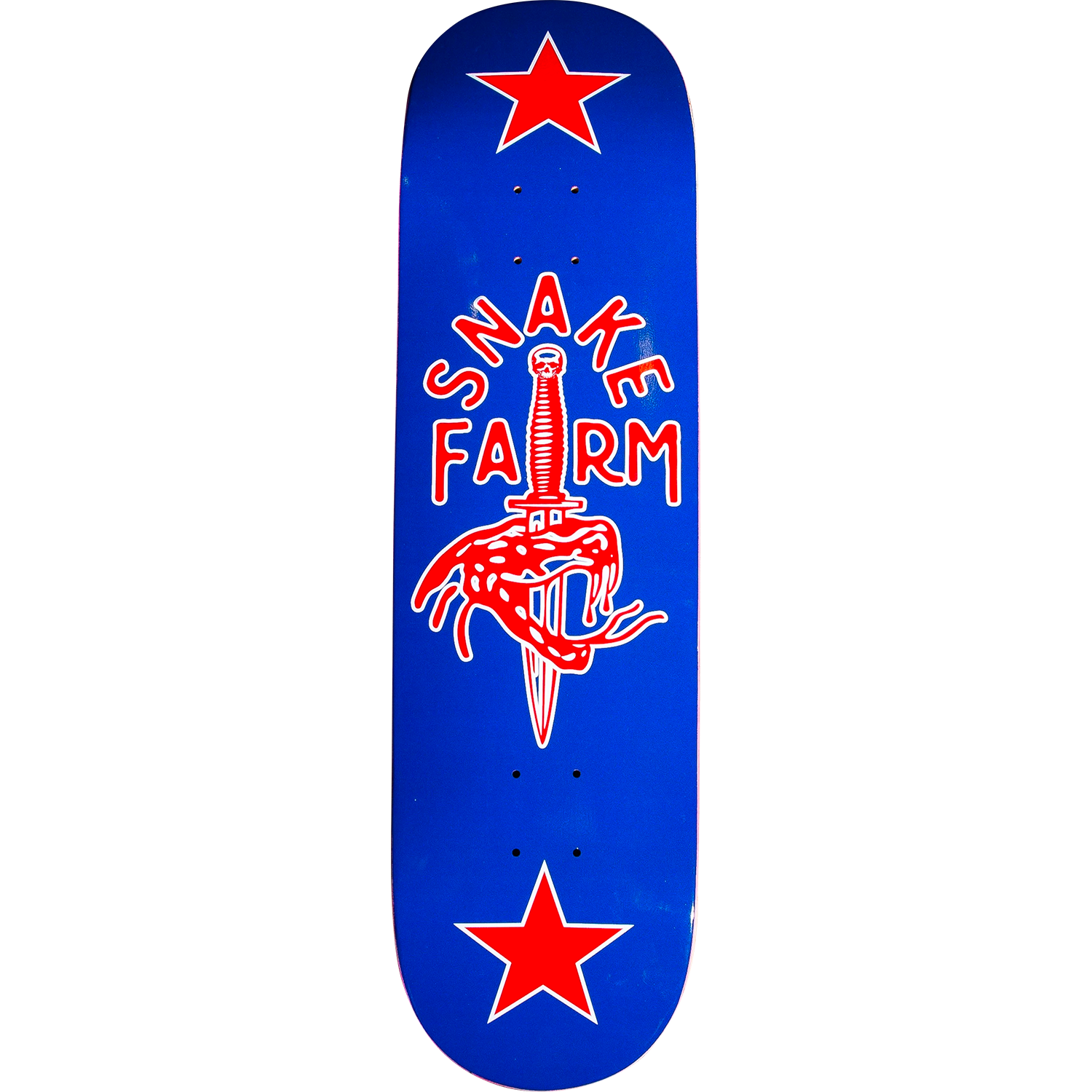 Snake Farm Skateboards Boom Stick Red / White / Blue Skateboard Deck - 8.25