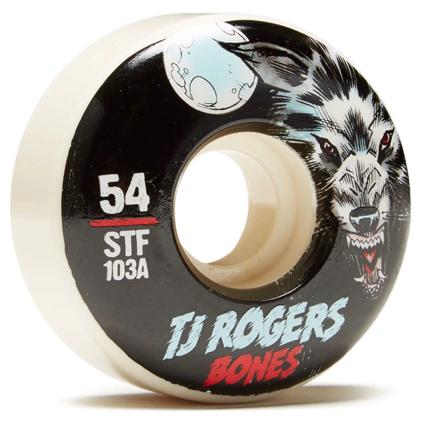 Bones Rogers Black Wolf 103A V3 Slims Skateboard Wheels 54MM