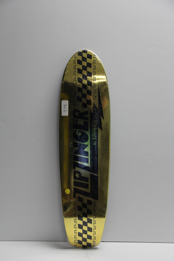 Krooked Skateboards Zip Zinger Foil Gold Skateboard Deck